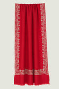 Kashmir Loom Rida Jaali Baildar Hand Embroidered Pashmina Stole Carmine