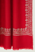 Kashmir Loom Rida Jaali Baildar Hand Embroidered Pashmina Stole Carmine