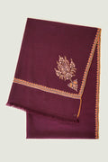 Kashmir Loom Sozni Bail Corner Buta Hand Embroidered Pashmina Stole Plum