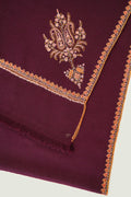 Kashmir Loom Sozni Bail Corner Buta Hand Embroidered Pashmina Stole Plum