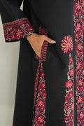 Long Buta Hand Embroidered Wool Choga Black