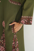 Long Buta Hand Embroidered Wool Choga Bosco