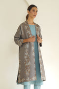 Long Buta Hand Embroidered Wool Choga Mink