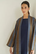 Ikat Khatrast Cashmere Coat Aegean Grizzly
