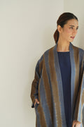 Ikat Khatrast Cashmere Coat Aegean Grizzly