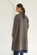 Ikat Khatrast Cashmere Coat Aegean Grizzly