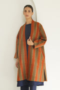 Ikat Khatrast Cashmere Coat Lacquered Grizzly