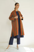 Ikat Khatrast Cashmere Coat Lacquered Grizzly