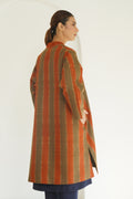 Ikat Khatrast Cashmere Coat Lacquered Grizzly