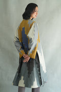Kashmir Loom Ikat Nodira Chevron Cashmere Coat Harbor