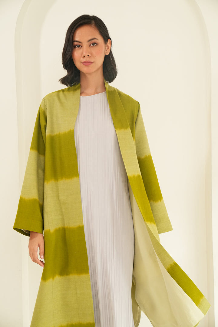 Kashmir Loom Ikat Tableau Cashmere Coat Mochi Nature