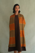 Kashmir Loom Ikat Tableau Cashmere Coat Shitake Lacquer