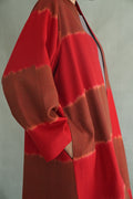 Kashmir Loom Ikat Tableau Cashmere Coat Beetroot Teak