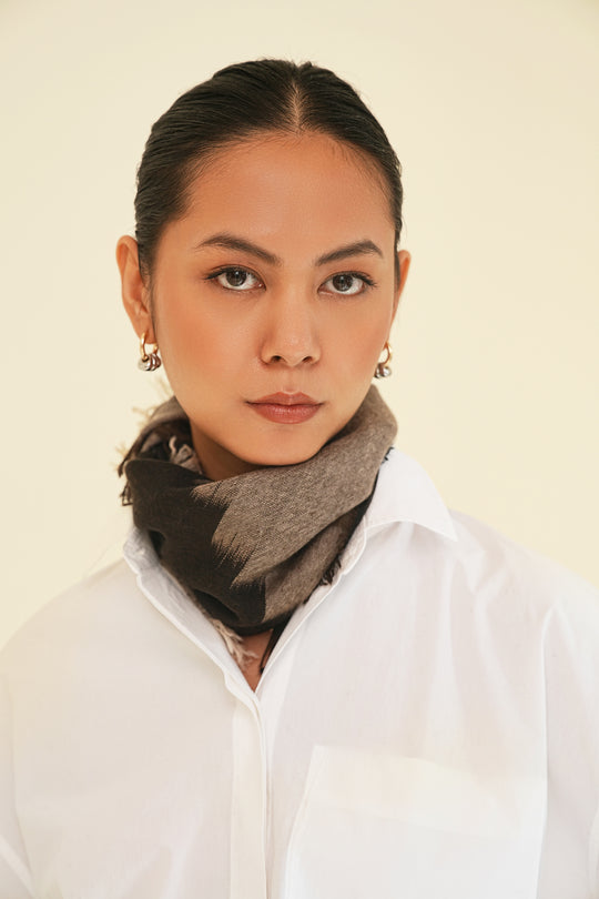 Kashmir Loom Terrace Cashmere Neck Scarf 70 x 70 cms