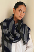 Kashmir Loom Chevron Ikat Cashmere Shawl 100 x 215 cms