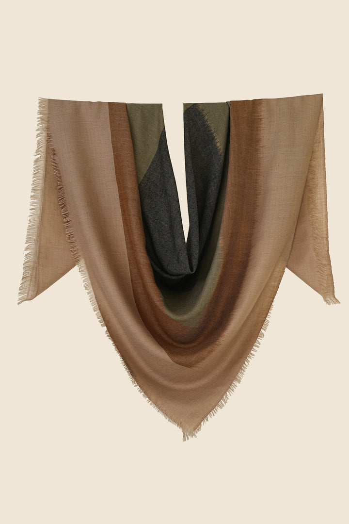 Kashmir Loom Inlay Cashmere Square Scarf 130 x 130 cms