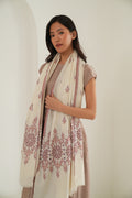 Kashmir Loom Sozni Palledar Butidar Hand Embroidered Pashmina Shawl Ivory