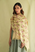 Kashmir Loom Kani Kandoor Buta Hand Woven Pashmina Stole Butter