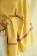 Kashmir Loom Sozni Viyana Hashiya Buti Hand Embroidered Pashmina Shawl Gild