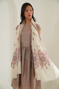 Kashmir Loom Sozni Palledar Butidar Hand Embroidered Pashmina Shawl Ivory