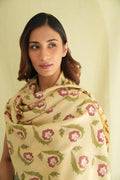 Kashmir Loom Kani Kandoor Buta Hand Woven Pashmina Stole Butter