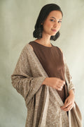Sozni Jaaldar Hand Embroidered Pashmina Shawl Natural