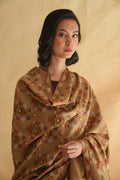 Kashmir Loom Kani Zahidan Buta Jamawar Hand Woven Pashmina Large Shawl Camel