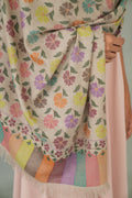 Kashmir Loom Kani Poppy Multi Buti Hand Woven Pashmina Shawl Kuklihut Multi