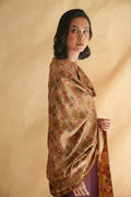 Kashmir Loom Kani Zahidan Buta Jamawar Hand Woven Pashmina Large Shawl Camel