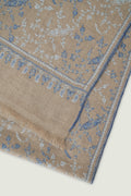 Kashmir Loom Sozni Jaaldar Hand Embroidered Pashmina Stole Natural Blue