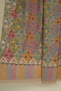 Kashmir Loom Kani Tajwara Baldar Hand Woven Pashmina Oversize Shawl Natural Multi