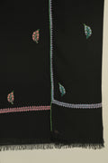 Kashmir Loom Sozni Aksi Gulzar Bail Buti Hand Embroidered Pashmina Stole Black