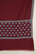 Kashmir Loom Sozni Nafees Buti Palledar Hand Embroidered Pashmina Large Shawl Cabernet