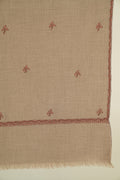 Kashmir Loom Sozni Paisley Bail Buti Hand Embroidered Pashmina Stole Natural
