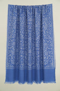 Kashmir Loom Kani Farnaz Jaalposh Hand Woven Pashmina Shawl Indigo Ivory