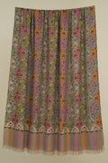 Kashmir Loom Kani Tajwara Baldar Hand Woven Pashmina Oversize Shawl Natural Multi