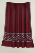 Kashmir Loom Sozni Nafees Buti Palledar Hand Embroidered Pashmina Large Shawl Cabernet