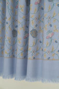 Kashmir Loom Kani Mehr Naz Hand Woven Pashmina Shawl Periwinkle