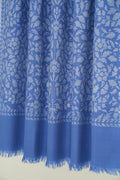 Kashmir Loom Kani Farnaz Jaalposh Hand Woven Pashmina Shawl Indigo Ivory