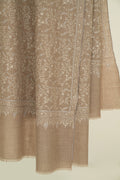 Kashmir Loom Sozni Jaaldar Hand Embroidered Pashmina Shawl Natural