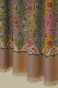 Kashmir Loom Kani Tajwara Baldar Hand Woven Pashmina Oversize Shawl Natural Multi