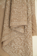 Kashmir Loom Sozni Jaaldar Hand Embroidered Pashmina Shawl Natural