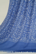 Kashmir Loom Kani Farnaz Jaalposh Hand Woven Pashmina Shawl Indigo Ivory