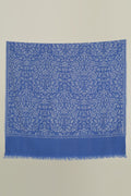 Kashmir Loom Kani Farnaz Jaalposh Hand Woven Pashmina Shawl Indigo Ivory