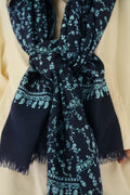 Sozni Nusrah Jaaldar Hand Embroidered Pashmina Stole Pencil