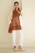 Kashmir Loom Sozni Rouhi Paisley Palledar Hand Embroidered Pashmina Shawl Olive