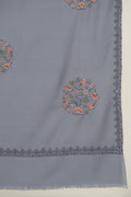 Kashmir Loom Sozni Afsoon Buta Hand Embroidered Large Pashmina Shawl Smoke