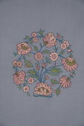 Kashmir Loom Sozni Afsoon Buta Hand Embroidered Large Pashmina Shawl Smoke