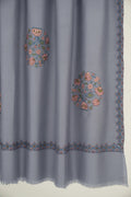 Kashmir Loom Sozni Afsoon Buta Hand Embroidered Large Pashmina Shawl Smoke