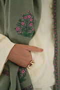 Kashmir Loom Sozni Alya Bail Buta Hand Embroidered Pashmina Shawl Sage